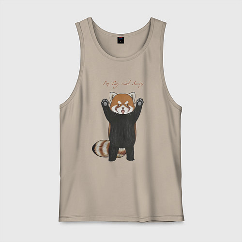 Мужская майка Im big and scary красная панда / Миндальный – фото 1