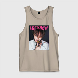 Майка мужская хлопок Lee Know Rock Star Stray Kids, цвет: миндальный
