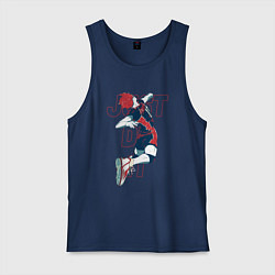 Майка мужская хлопок Хината Шое - Волейбол, цвет: тёмно-синий