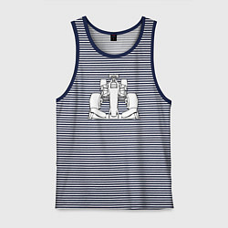 Майка мужская хлопок Formula-1, цвет: синяя тельняшка