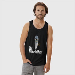 Майка мужская хлопок The beerfather, цвет: черный — фото 2
