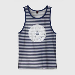 Майка мужская хлопок Vinyl world, цвет: синяя тельняшка