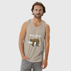 Майка мужская хлопок Ленивая загрузка, цвет: миндальный — фото 2