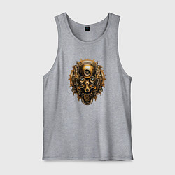 Майка мужская хлопок Стимпанк маска, цвет: меланж