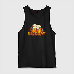 Майка мужская хлопок Beer day, цвет: черный