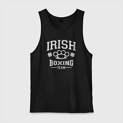 Майка мужская хлопок Ирландский бокс, цвет: черный