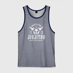 Майка мужская хлопок Джиу-джитсу Бразилии, цвет: синяя тельняшка