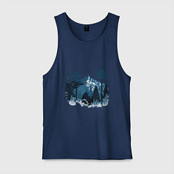 Мужская майка Графика горный пейзаж