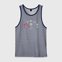 Майка мужская хлопок Пивометр, цвет: синяя тельняшка