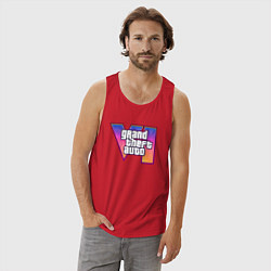 Майка мужская хлопок Grand theft auto VI, цвет: красный — фото 2