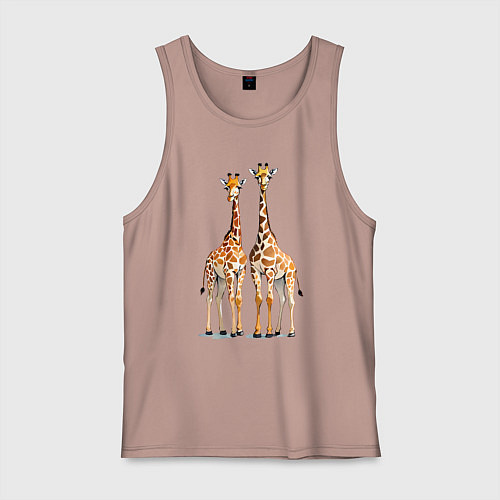 Мужская майка Друзья-жирафы / Пыльно-розовый – фото 1