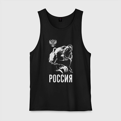 Мужская майка Русский медведь / Черный – фото 1