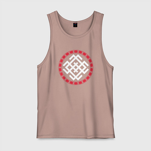 Мужская майка Символ оберег белобога в кольце / Пыльно-розовый – фото 1