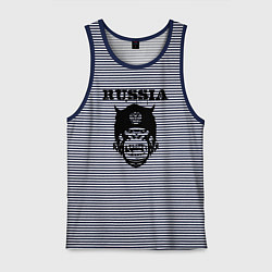 Майка мужская хлопок Russian gorilla, цвет: синяя тельняшка