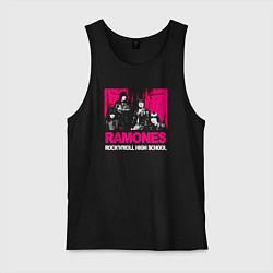 Майка мужская хлопок Ramones rocknroll high school, цвет: черный