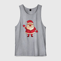 Майка мужская хлопок Радостный Дед мороз, цвет: меланж