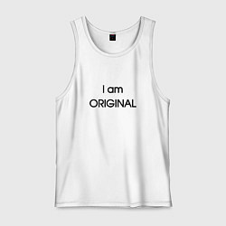 Майка мужская хлопок I am original, цвет: белый