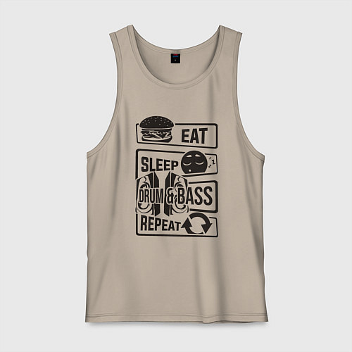 Мужская майка Есть спать драм-н-бейс / Миндальный – фото 1