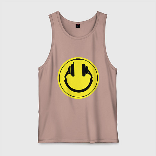 Мужская майка Смайл диджея / Пыльно-розовый – фото 1