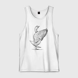 Майка мужская хлопок Гусь встрепенусь, цвет: белый