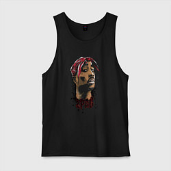 Майка мужская хлопок 2 Pac, цвет: черный