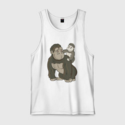 Мужская майка Мультяшная горилла с детенышем