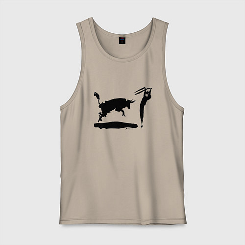 Мужская майка Пикассо - Бой быков коррида тореадор / Миндальный – фото 1