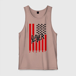 Майка мужская хлопок Slayer Flag, цвет: пыльно-розовый