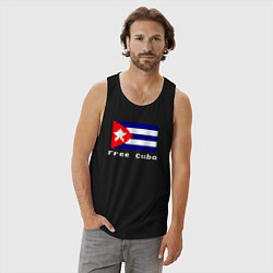 Майка мужская хлопок Free Cuba, цвет: черный — фото 2