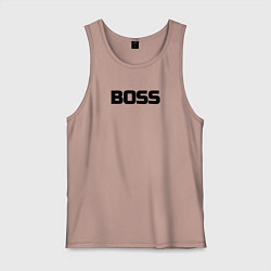 Майка мужская хлопок Boss по английски, цвет: пыльно-розовый