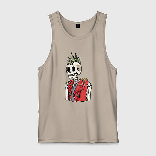 Мужская майка Скелет панк / Миндальный – фото 1