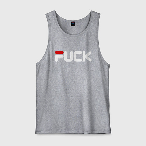 Мужская майка Fck - brand title / Меланж – фото 1