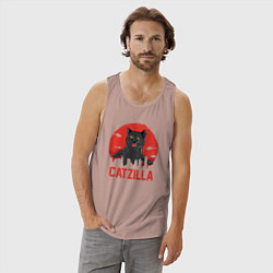 Майка мужская хлопок Catzilla, цвет: пыльно-розовый — фото 2