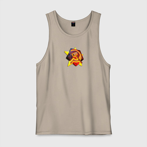 Мужская майка Red Alert: СССР / Миндальный – фото 1