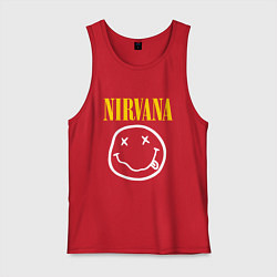 Майка мужская хлопок Nirvana original, цвет: красный
