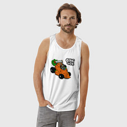 Майка мужская хлопок Carrot mobile racing, цвет: белый — фото 2