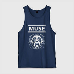 Майка мужская хлопок Muse rock panda, цвет: тёмно-синий