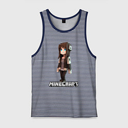 Мужская майка Minecraft девушка шатенка