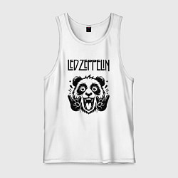 Майка мужская хлопок Led Zeppelin - rock panda, цвет: белый