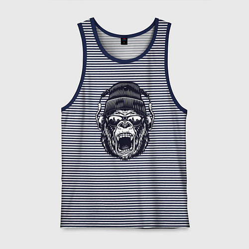 Мужская майка Music gorilla / Синяя тельняшка – фото 1