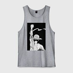 Майка мужская хлопок Ван Пис Луффи Монки Д, цвет: меланж