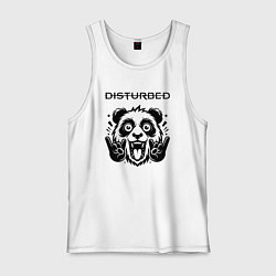 Майка мужская хлопок Disturbed - rock panda, цвет: белый