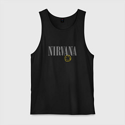 Майка мужская хлопок Nirvana logo smile, цвет: черный
