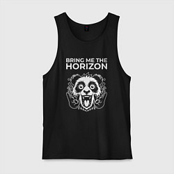 Майка мужская хлопок Bring Me the Horizon rock panda, цвет: черный