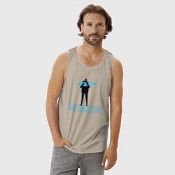 Майка мужская хлопок Вакцинация, цвет: миндальный — фото 2