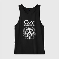 Майка мужская хлопок Ozzy Osbourne rock panda, цвет: черный