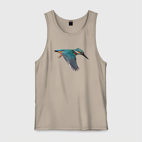 Мужская майка Зимородок летит / Миндальный – фото 1