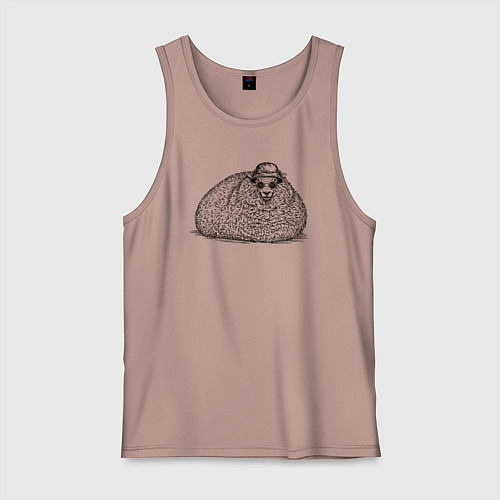 Мужская майка Овечка в панаме / Пыльно-розовый – фото 1