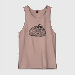 Майка мужская хлопок Овечка в панаме, цвет: пыльно-розовый