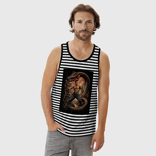 Мужская майка Боец Муай Тай / Черная тельняшка – фото 3